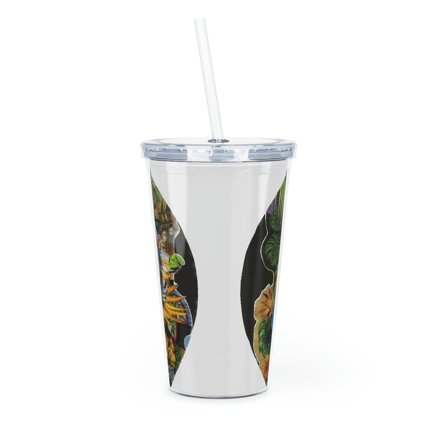 Margaritaville Parrot Heads Plastic Tumbler with Straw