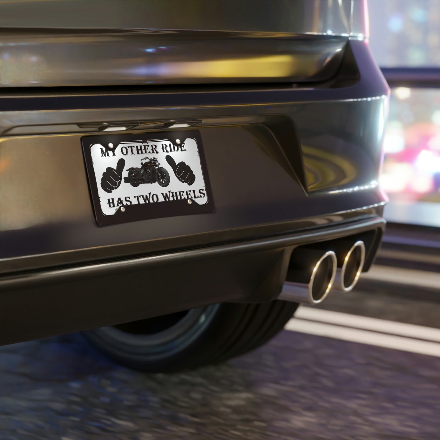 Mounted On Car My Other Ride Is A Motorcycle Vanity Plate