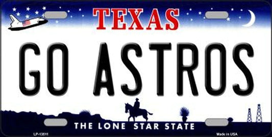 Go Astros Novelty Metal License Plate Tag