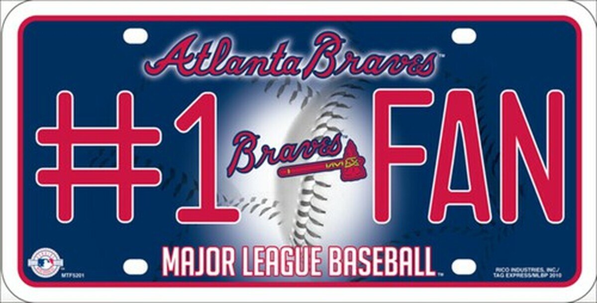 Braves Fan Metal Novelty License Plate Tag
