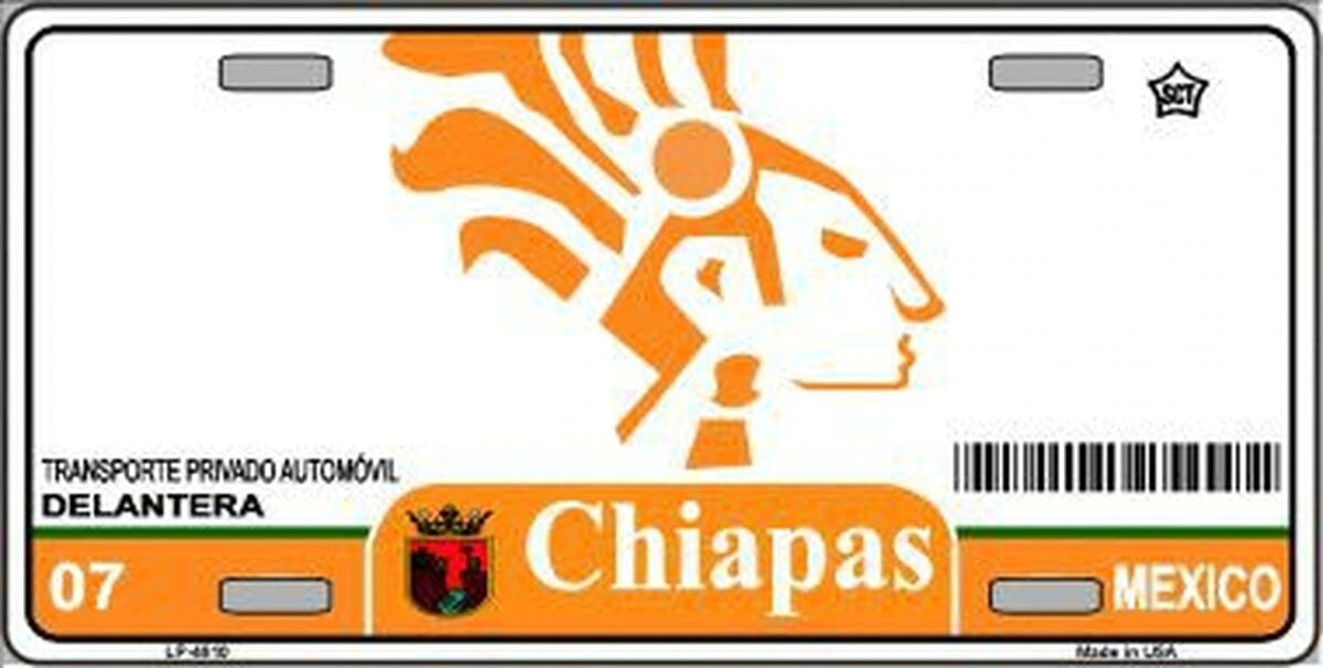 Chiapas Mexico Novelty Metal License Plate