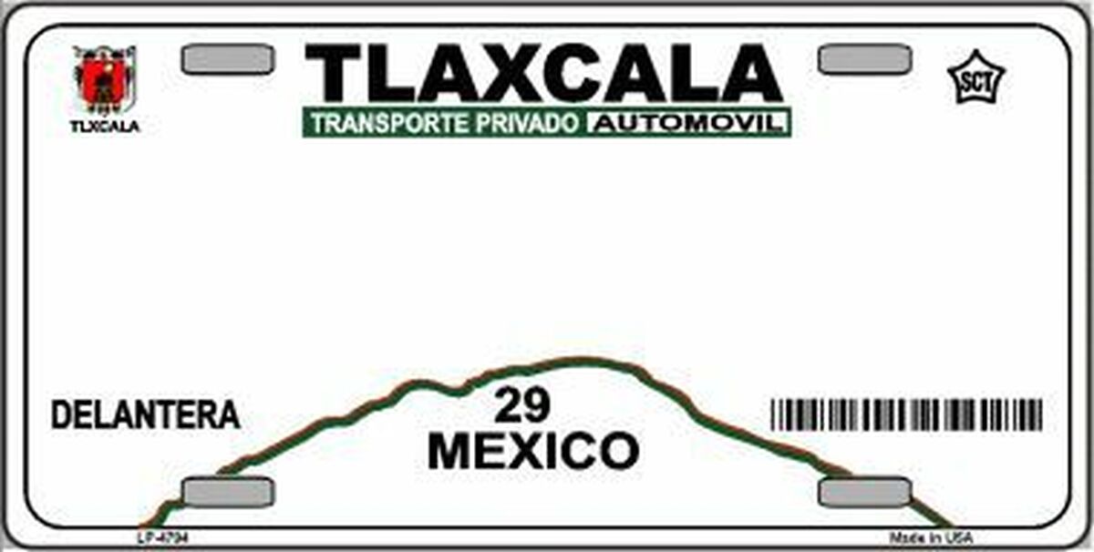 Tlaxcala Mexico Novelty Metal License Plate