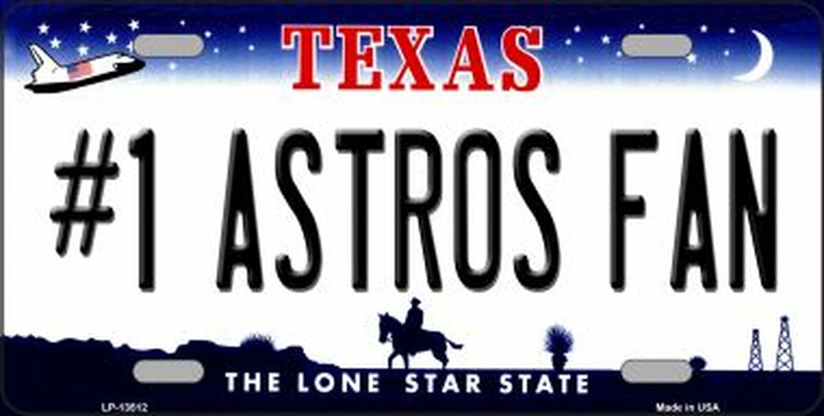 Number 1 Astros Fan Novelty Metal License Plate