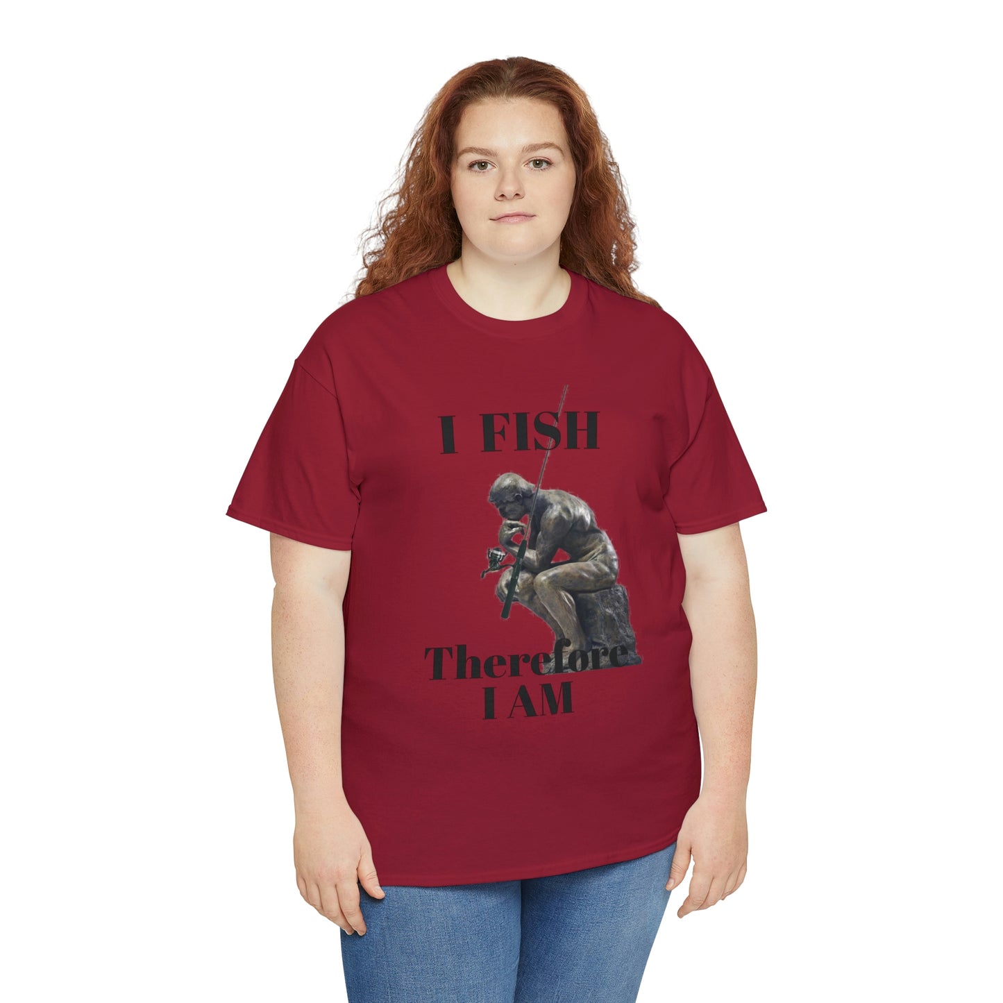 I Fish Therefore I am Unisex Heavy Cotton Tee