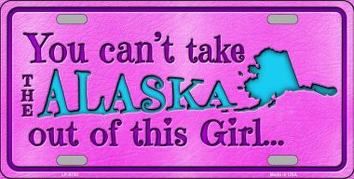 Alaska Girl Novelty Metal License Plate