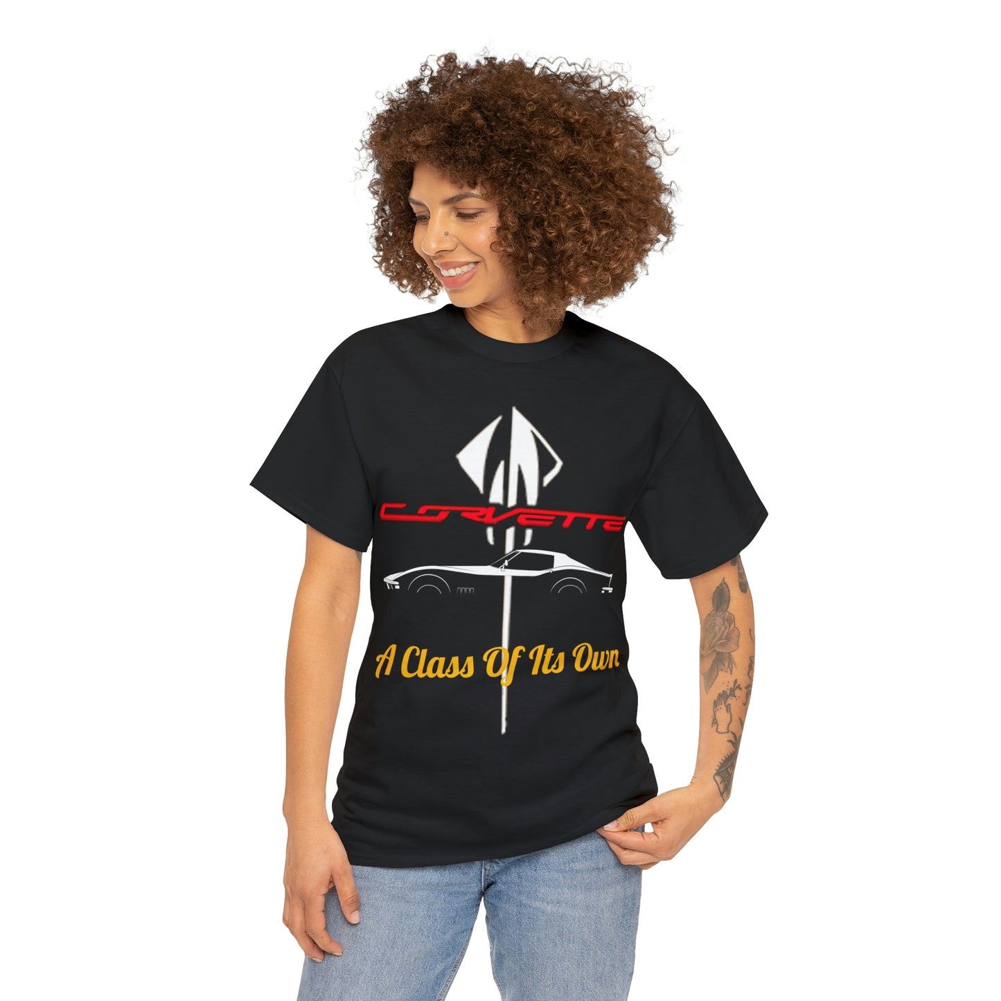 Female Model Corvette - A Class Of Its Own - Unisex Heavy Cotton Tee