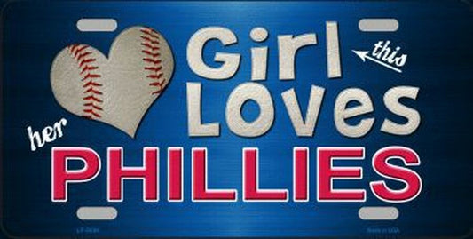 This Girl Loves Her Phillies Vanity Metal License Plate