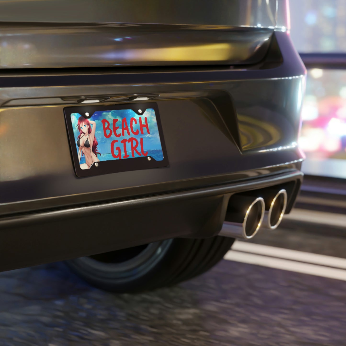 Beach Girl Vanity License Plate Mounted
