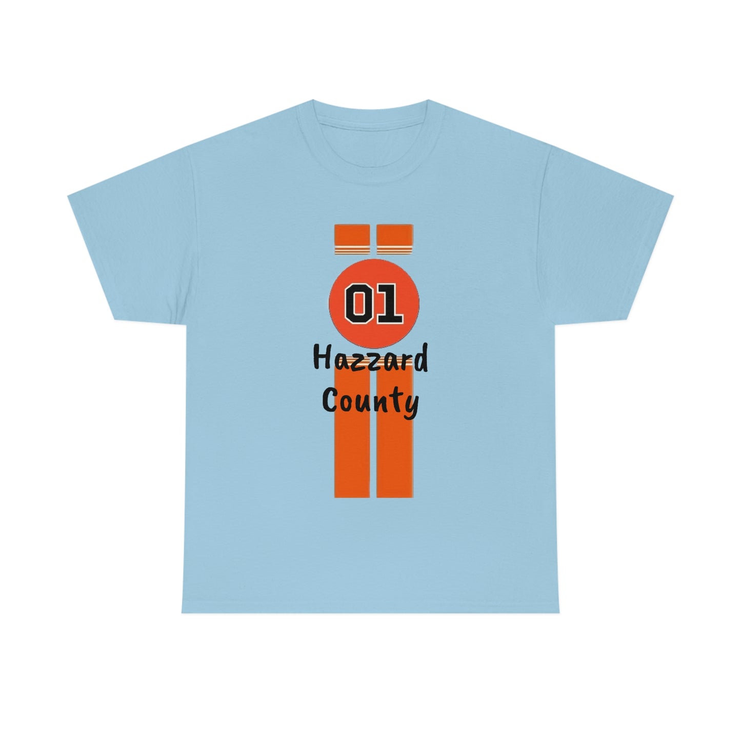 Hazzard County General Lee Racing Stripes Heavy Cotton Tee