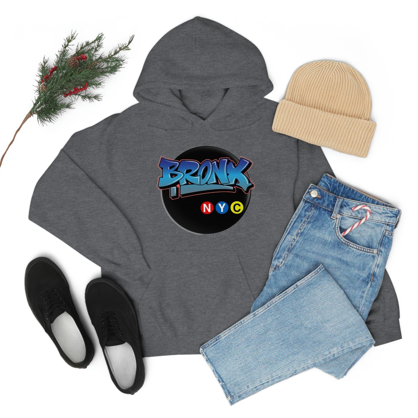 Bronx Graffiti Style Unisex Heavy Blend Hooded Sweatshirt