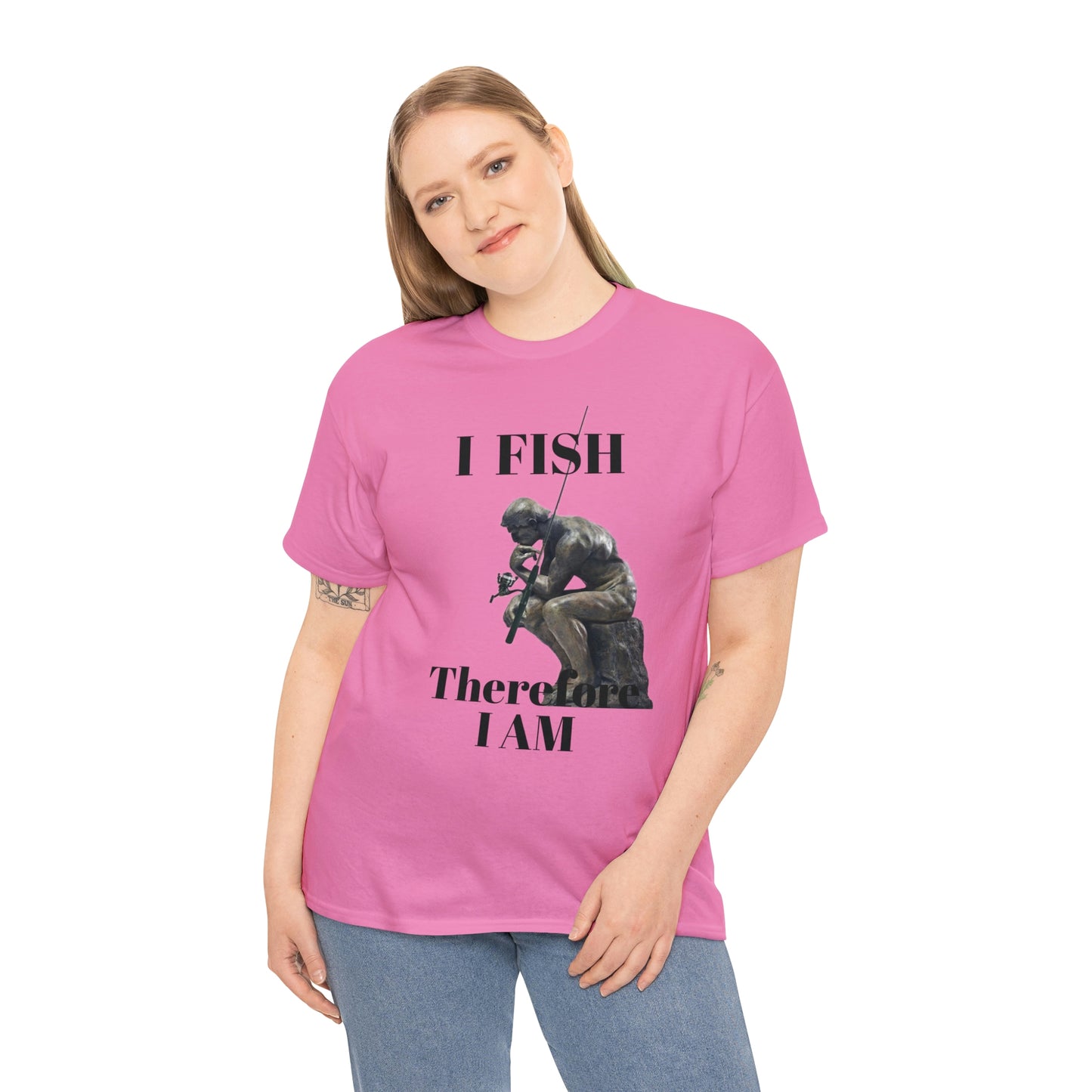 I Fish Therefore I am Unisex Heavy Cotton Tee