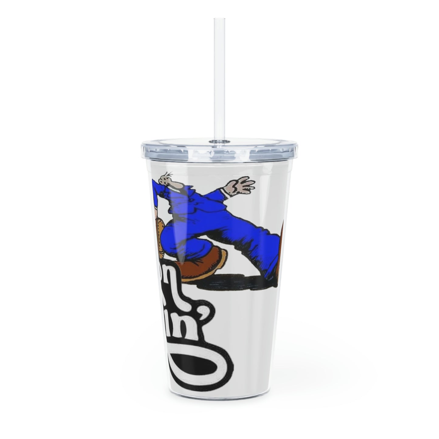 Keep On Truckin Plastic Tumbler with Straw
