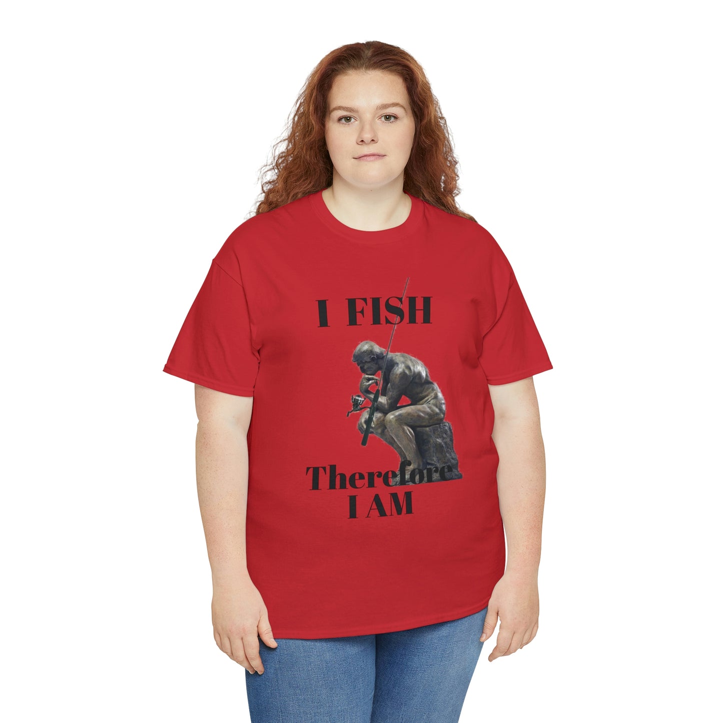 I Fish Therefore I am Unisex Heavy Cotton Tee