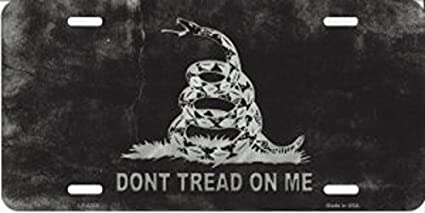 Dont Tread On Me Black Novelty Metal License Plate