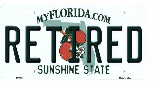 Florida Retired Metal License Plate