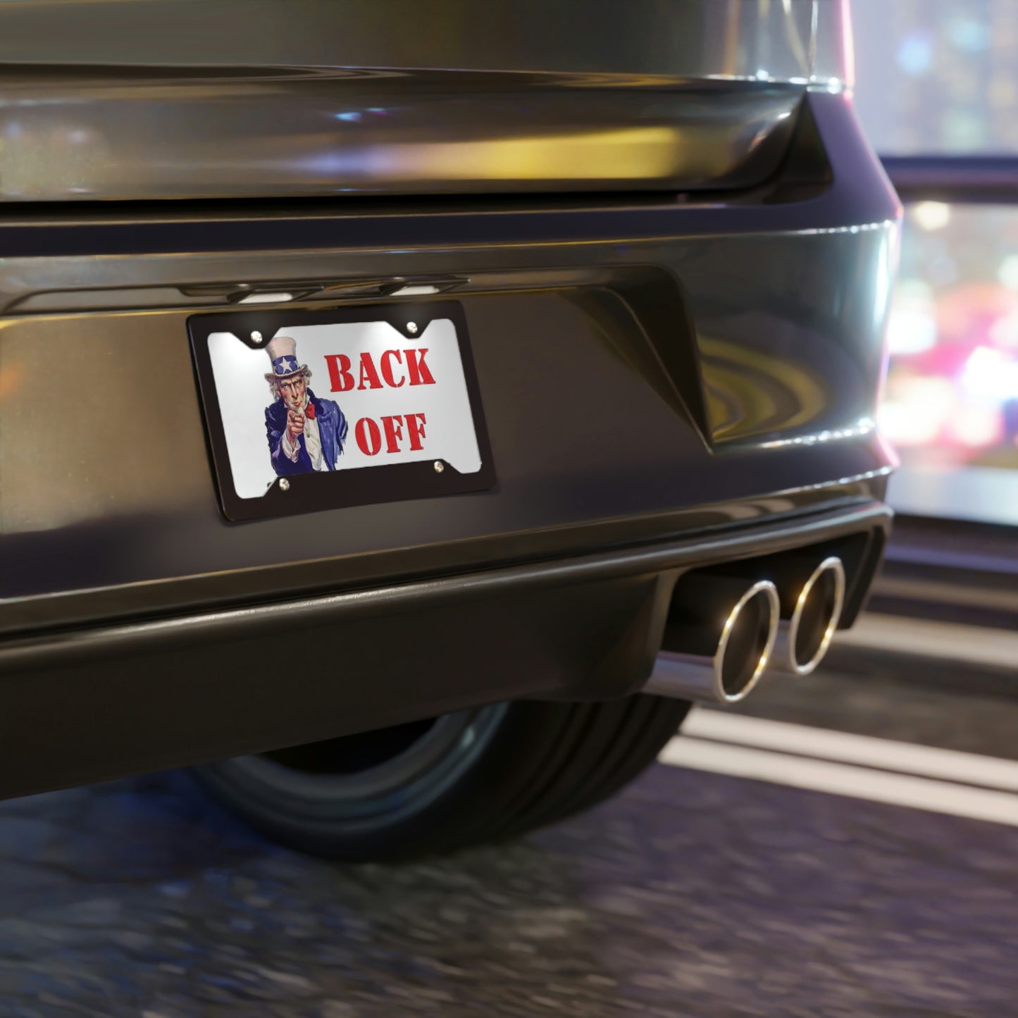 Uncle Sam - Back Off Vanity License Plate