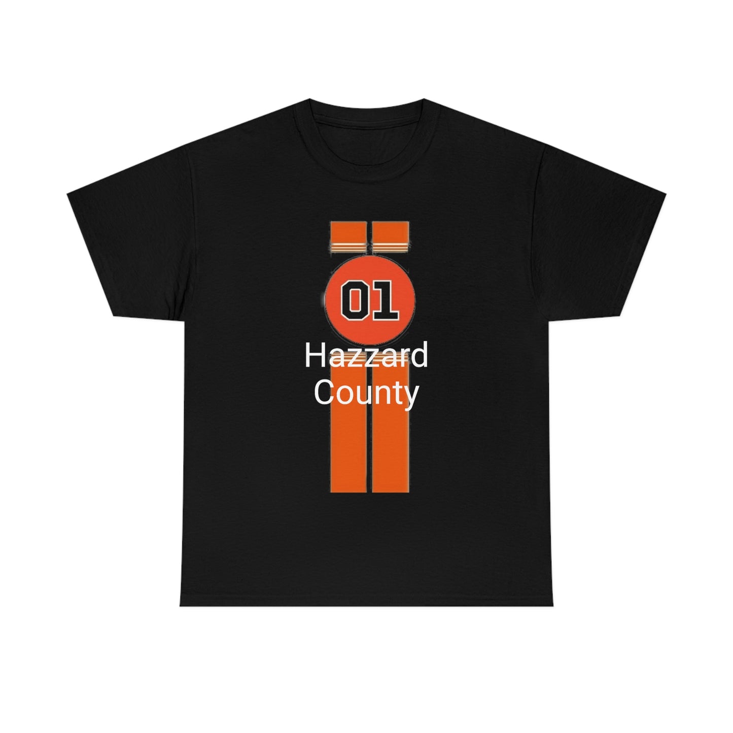 Hazzard County General Lee Racing Stripes Heavy Cotton Tee