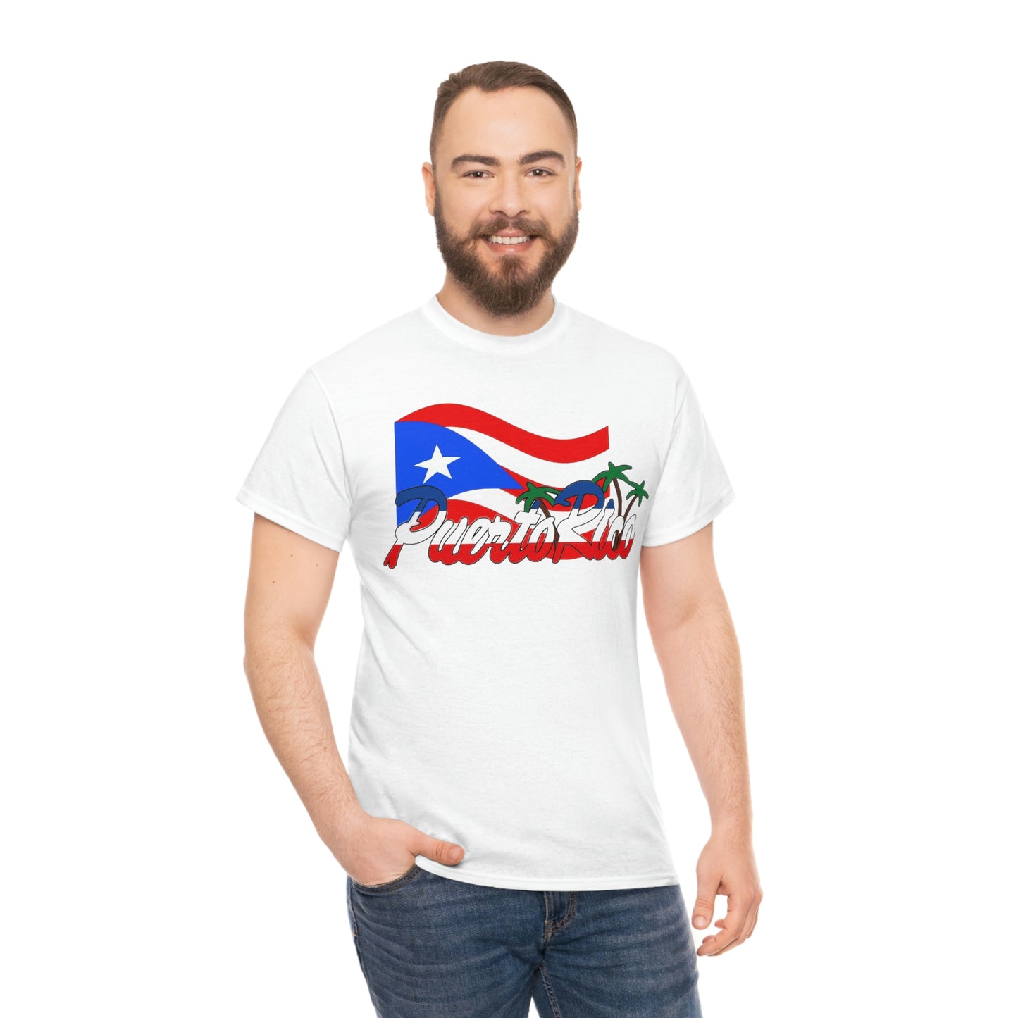 Puerto Rico Unisex Heavy Cotton Tee on Model