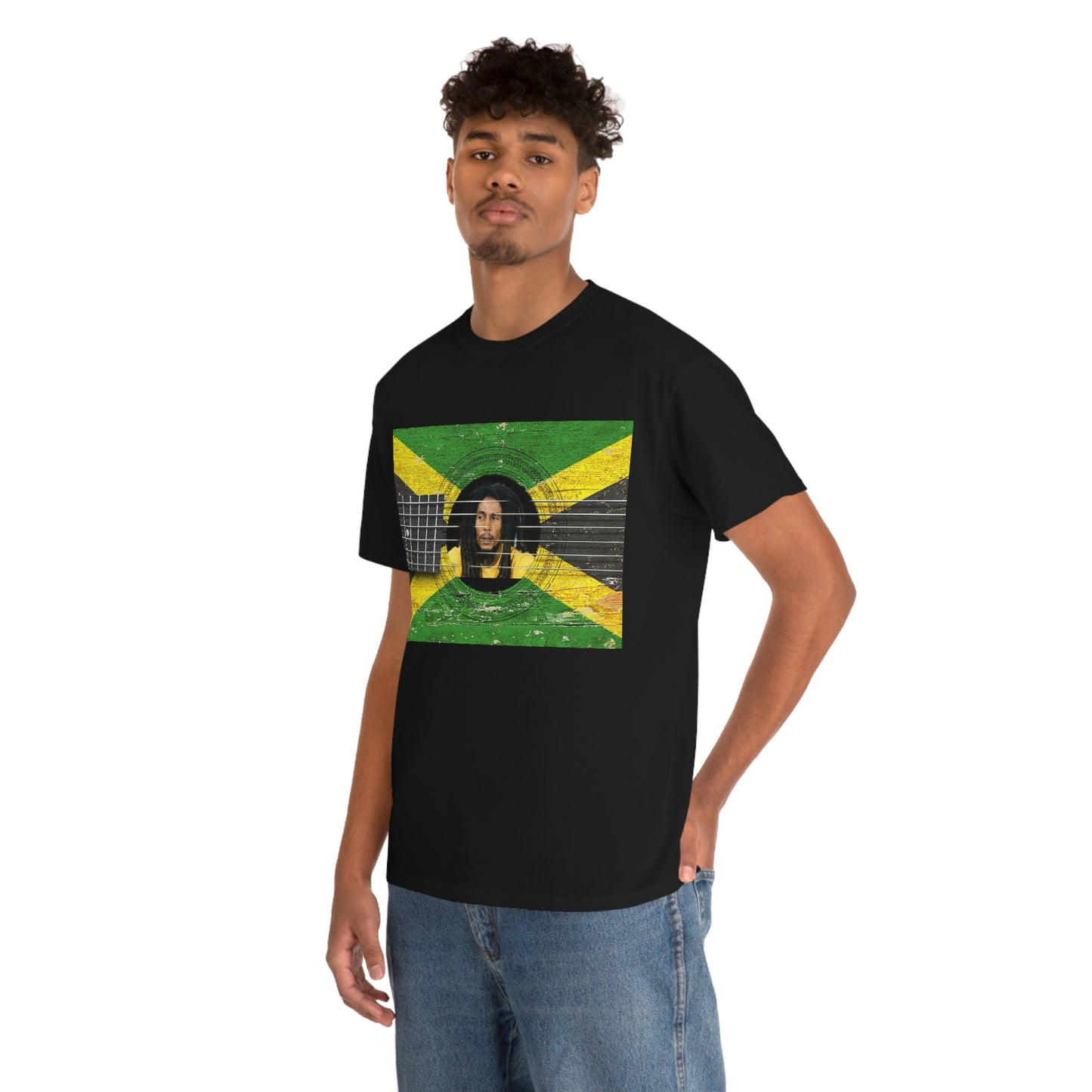 Bob Marley Reggae Guitar Unisex Heavy Cotton Tee