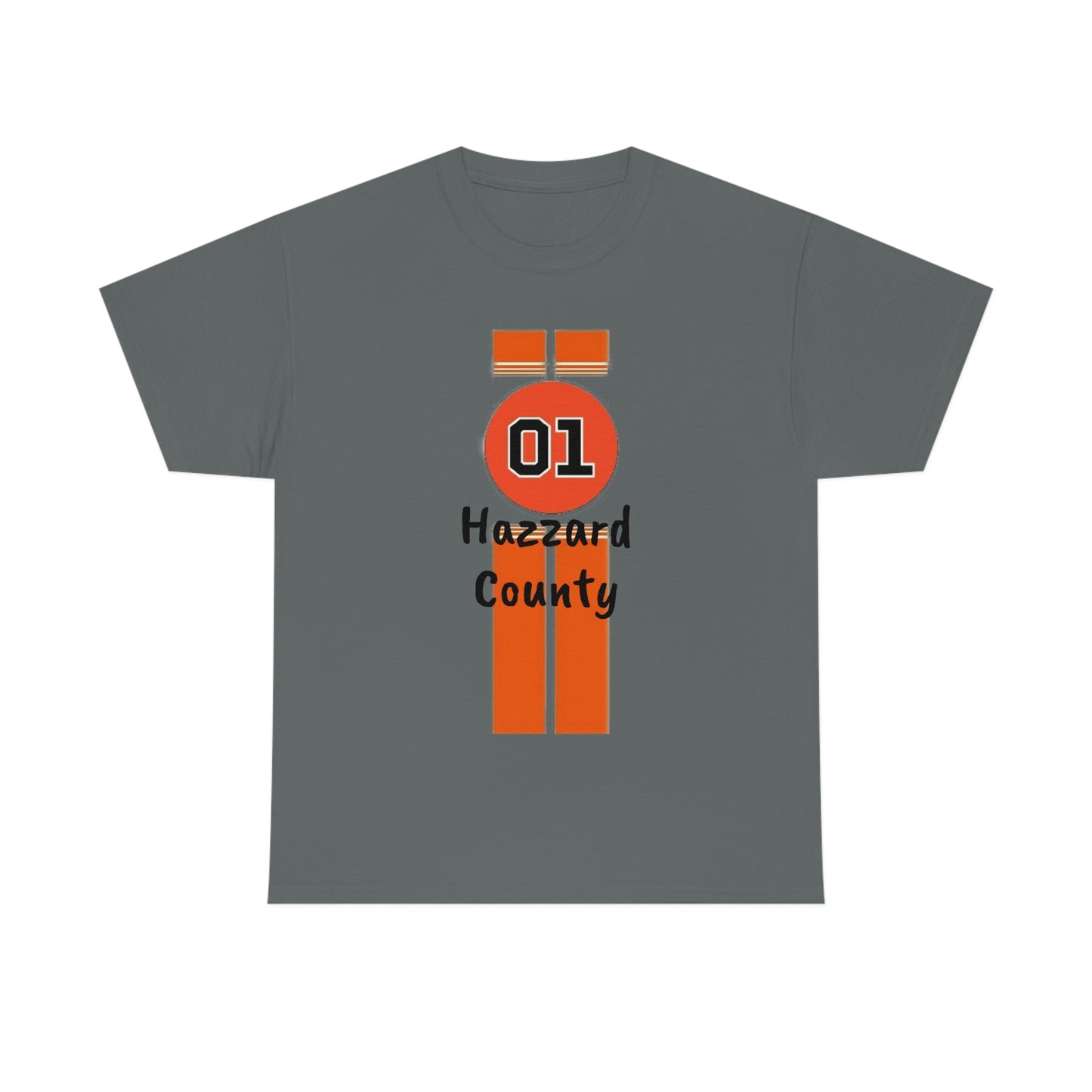 Hazzard County General Lee Racing Stripes Heavy Cotton Tee