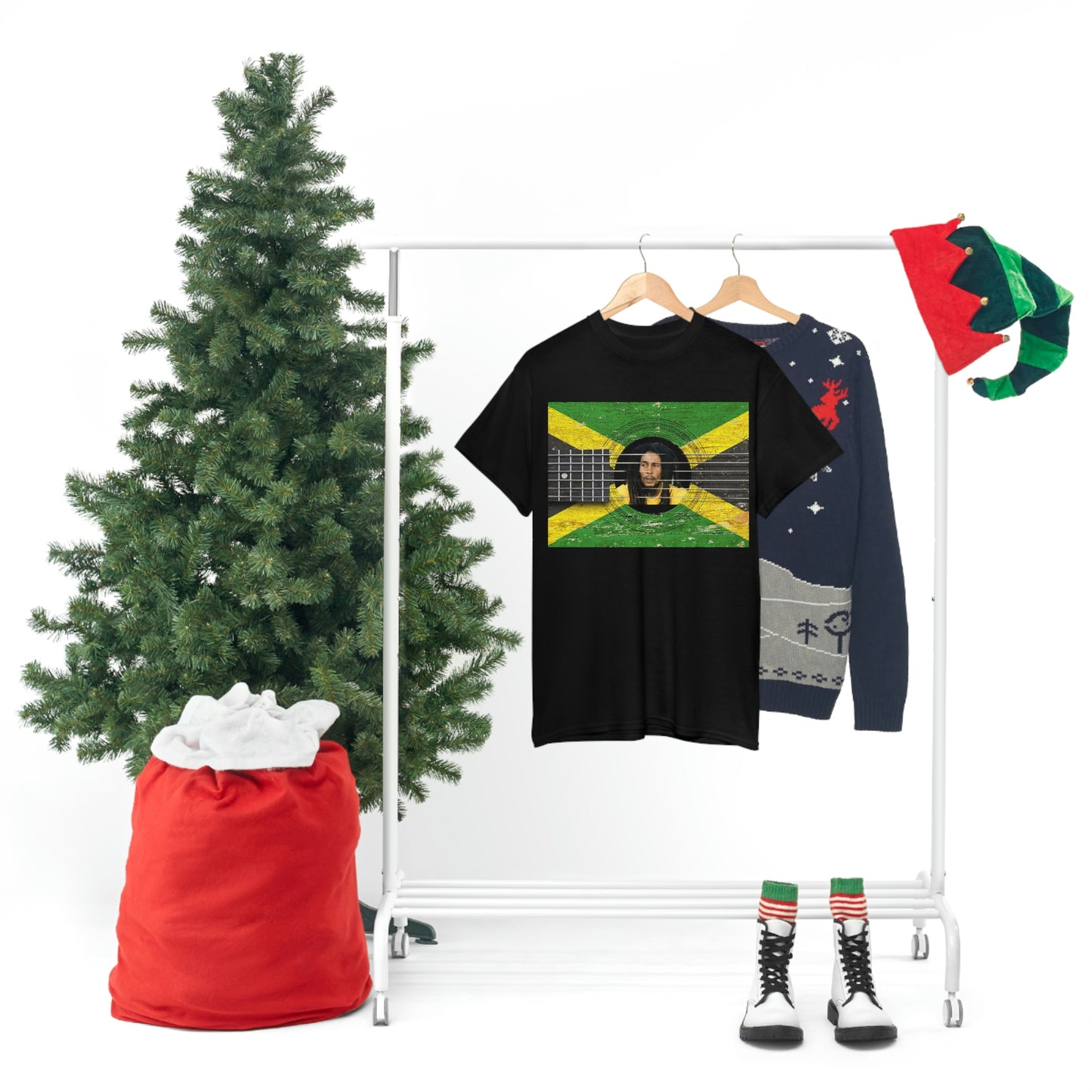 Bob Marley Reggae Guitar Unisex Heavy Cotton Tee