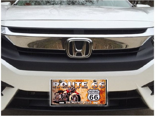 Historic Route 66 Mounted License Plate