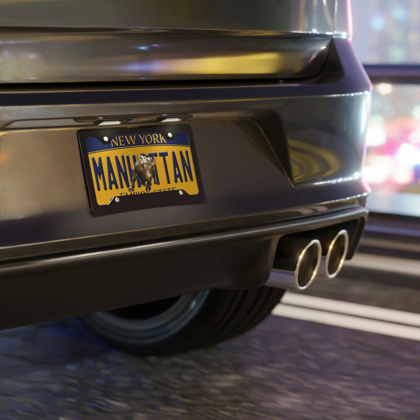 Manhattan Wall Streets Charging Bull Vanity License Plate