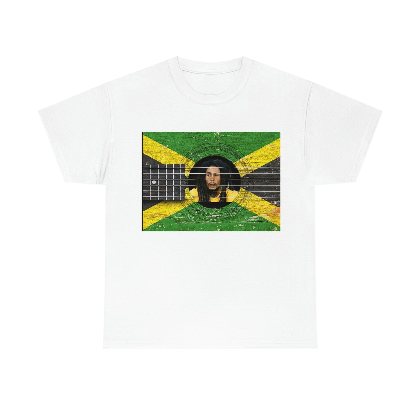 Bob Marley Reggae Guitar Unisex Heavy Cotton Tee