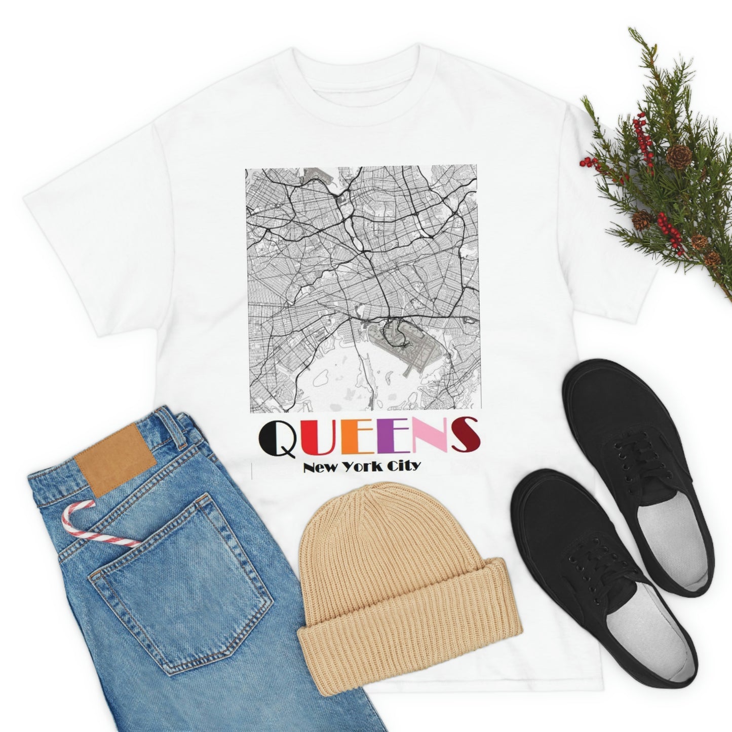 Queens New York City Unisex Heavy Cotton Tee Shirt