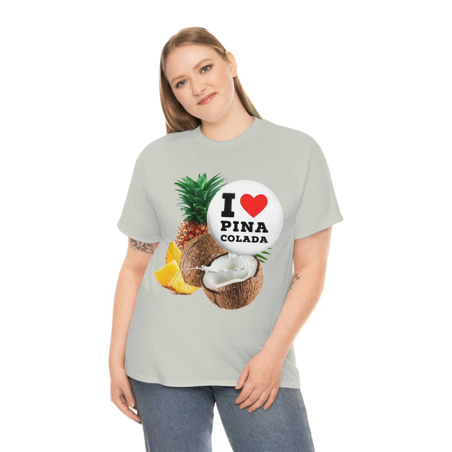 I Love Pina Colada Unisex Heavy Cotton Tee Shirt
