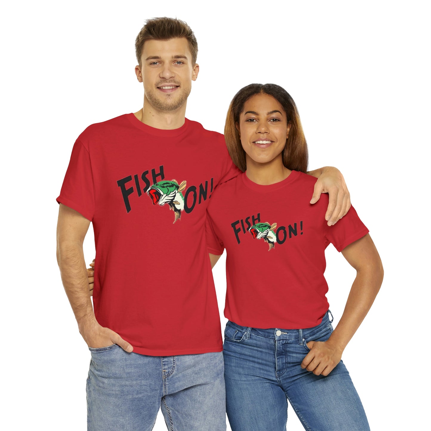 Fish On Fisherman's Unisex Heavy Cotton Tee
