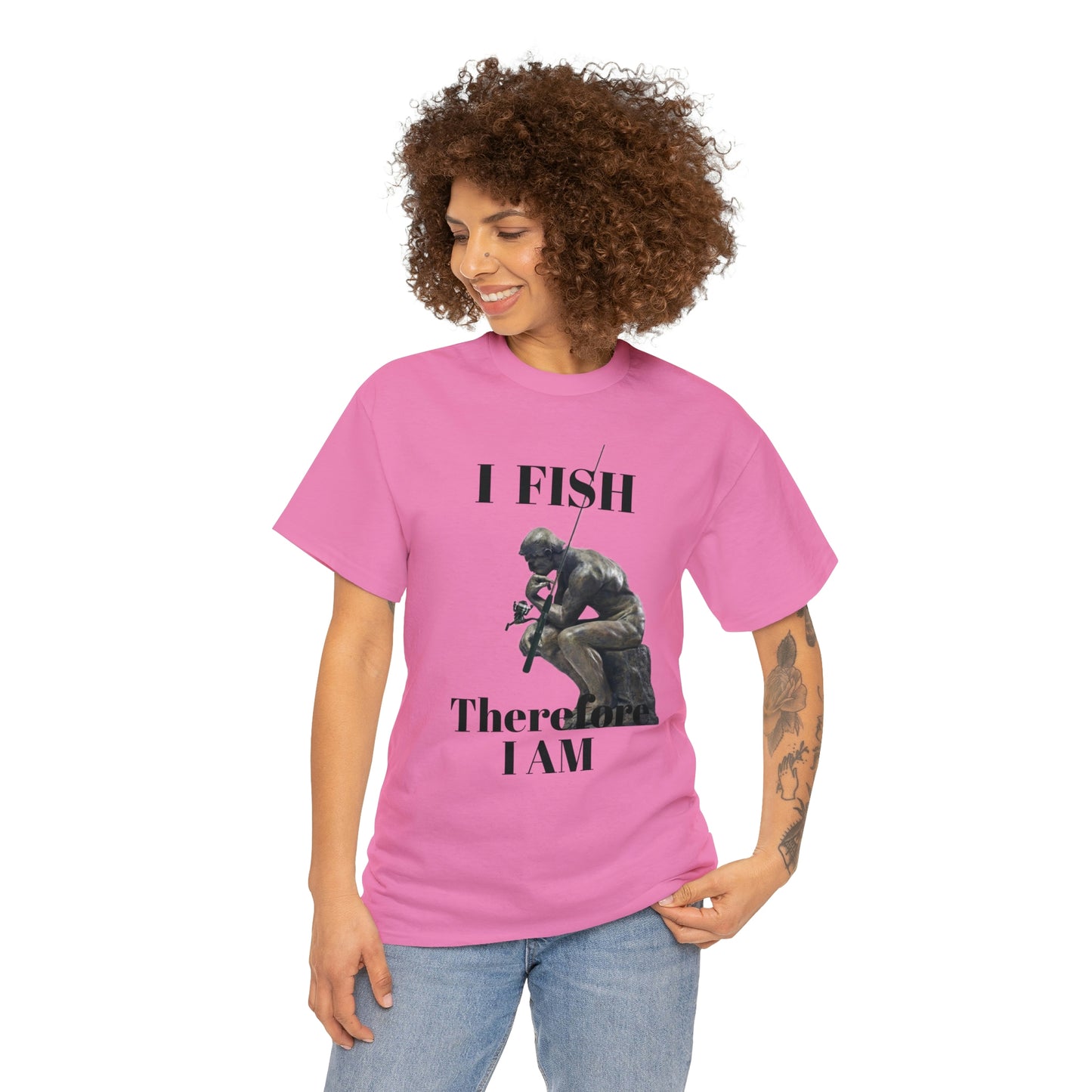 I Fish Therefore I am Unisex Heavy Cotton Tee