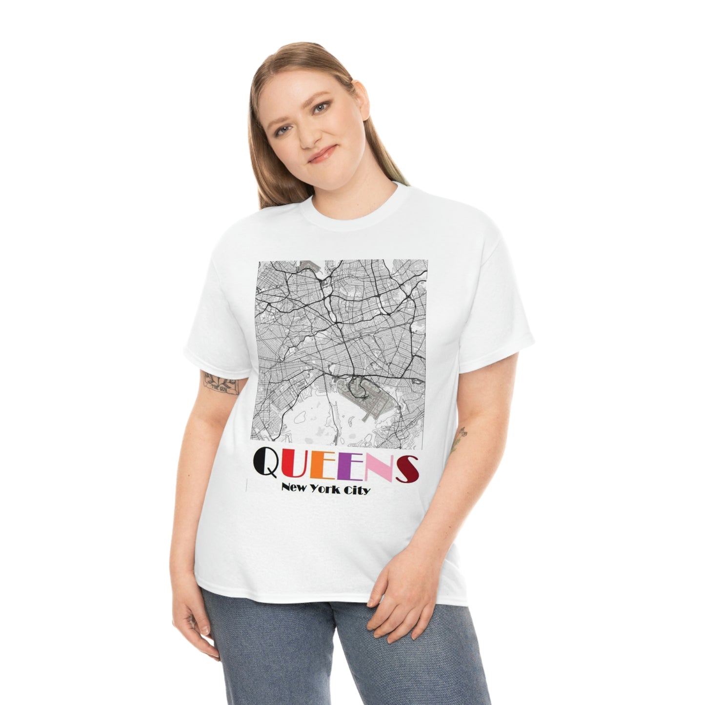 Queens New York City Unisex Heavy Cotton Tee Shirt