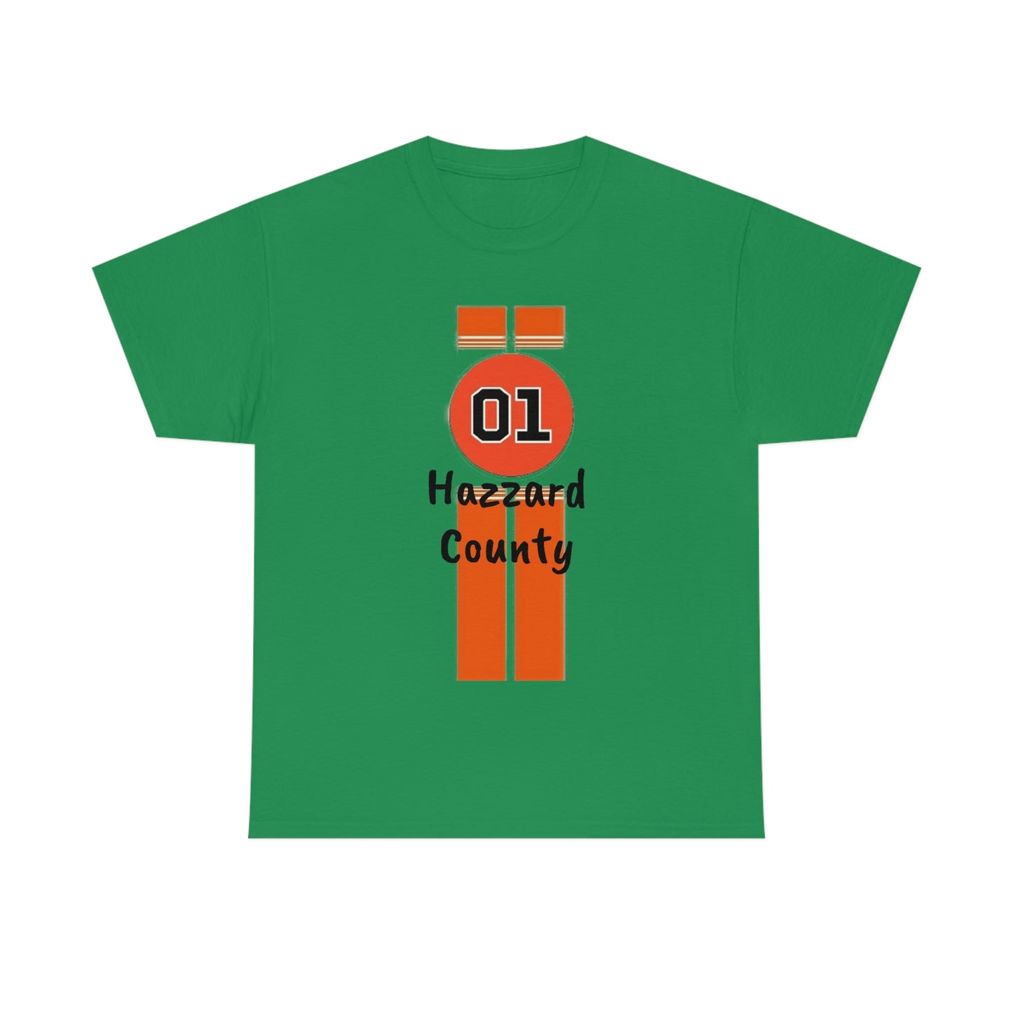 Hazzard County General Lee Racing Stripes Heavy Cotton Tee
