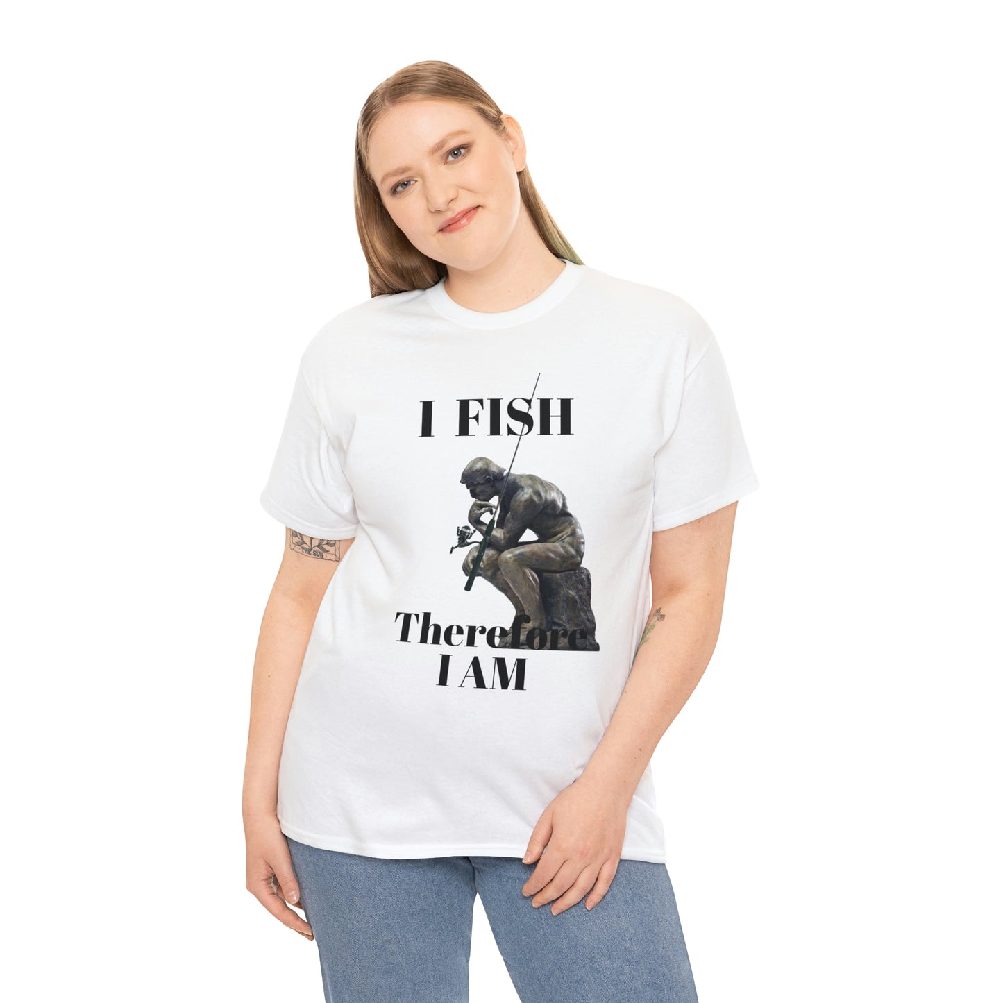 I Fish Therefore I am Unisex Heavy Cotton Tee