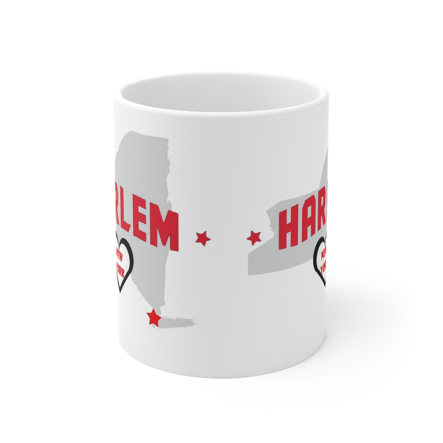 Harlem New York State Map Ceramic Mug Side View