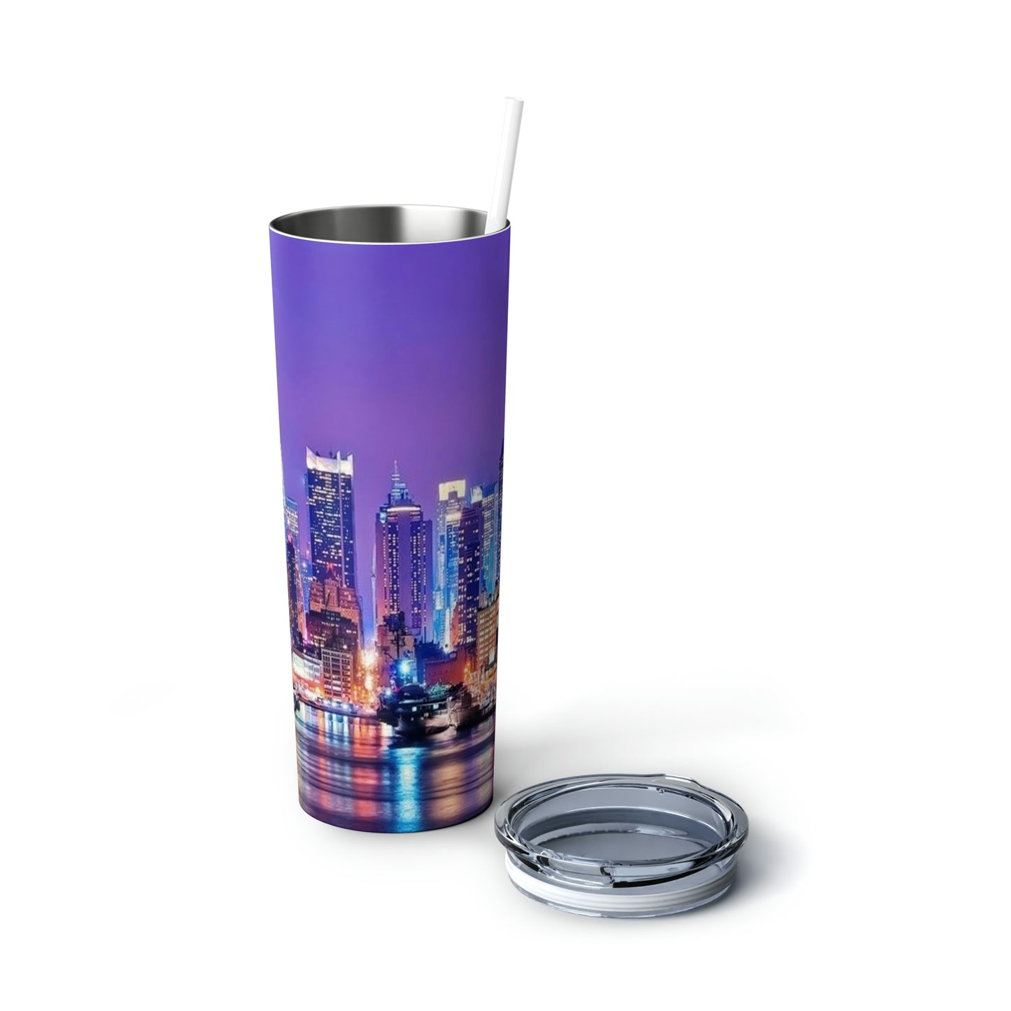 Skinny Steel Tumbler with Straw, 20oz
