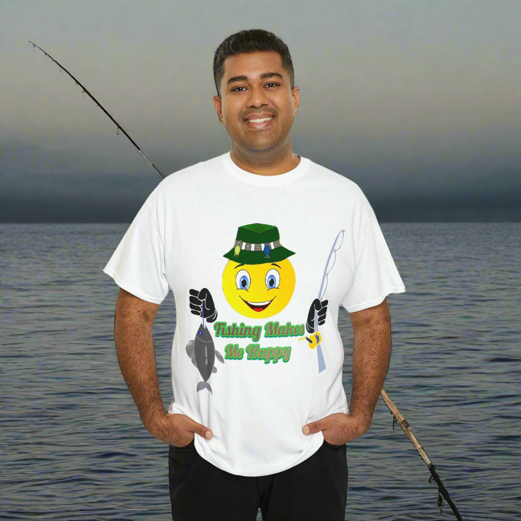Fishing Makes Me Happy Tee ShIrt