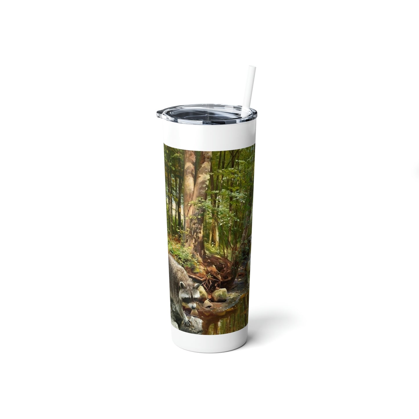 Scenic Woodlands Stream Skinny Steel Tumbler with Straw, 20oz