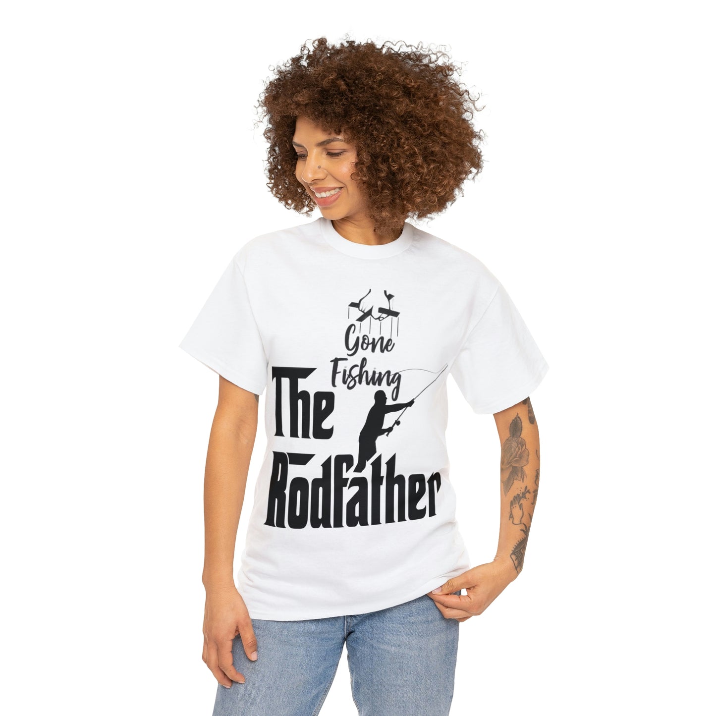 Female Model Rodfather Fishermans Unisex Heavy Cotton Tee Girl Model