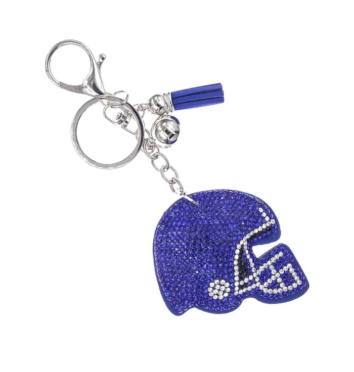 Blue Football Helmet Keychain