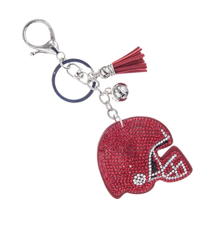 Red Football Helmet Keychain Bag Charm