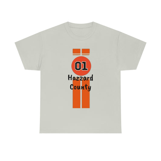Hazzard County General Lee Racing Stripes Heavy Cotton Tee
