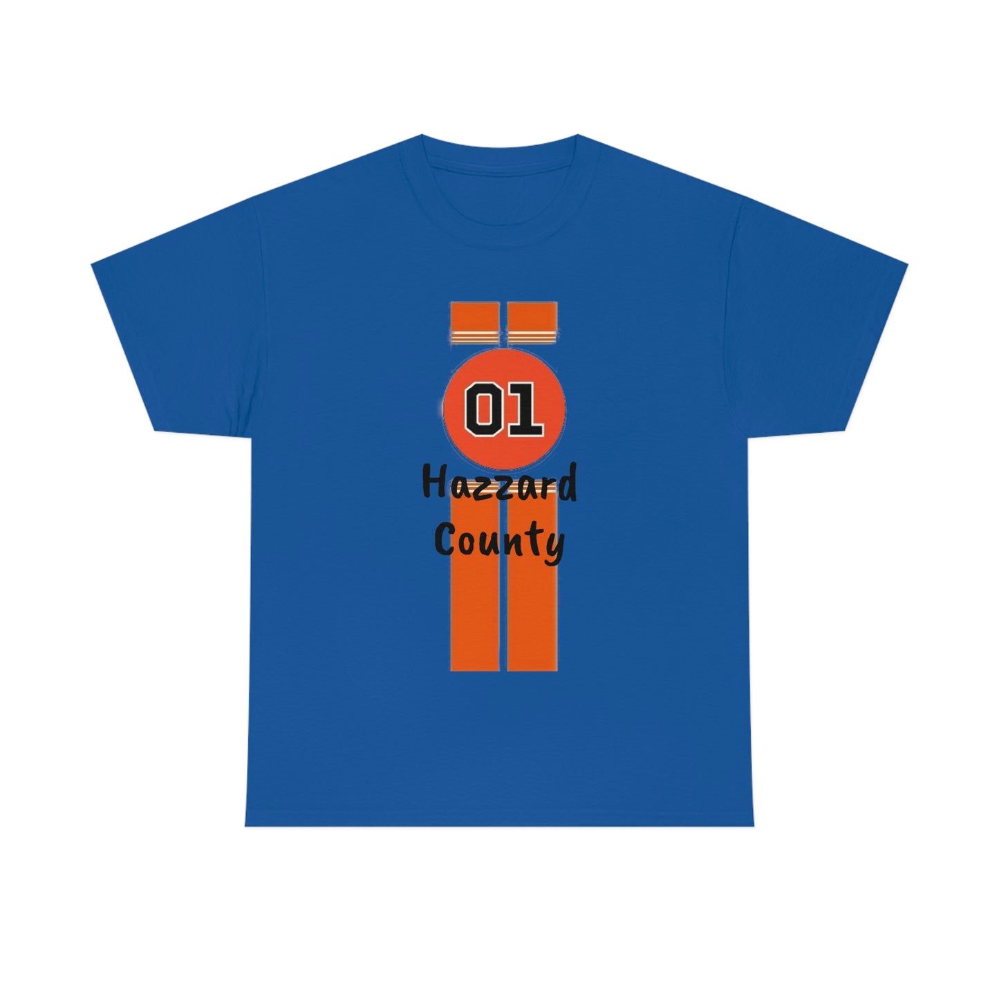Hazzard County General Lee Racing Stripes Heavy Cotton Tee