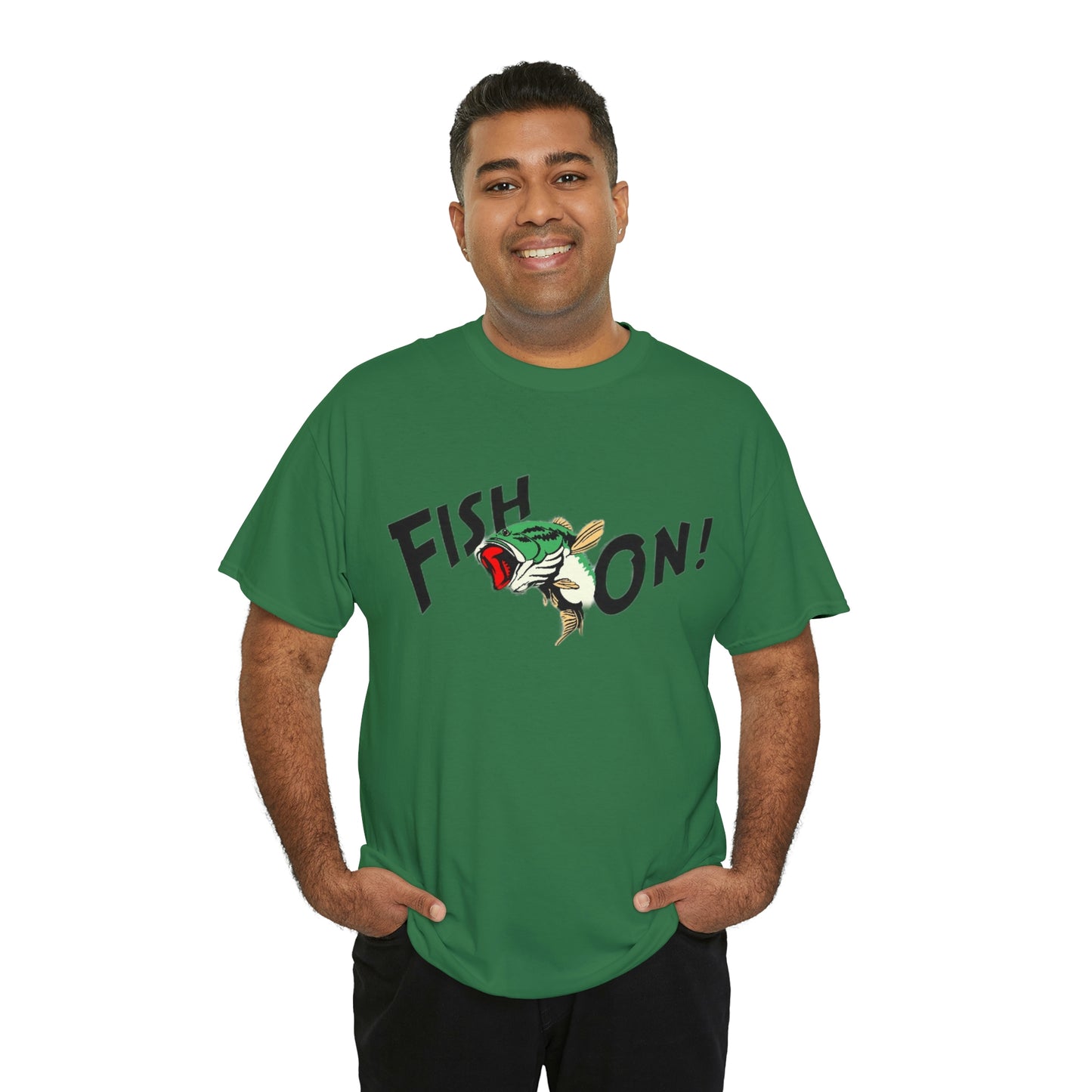 Fish On Unisex Heavy Cotton Tee Male Model