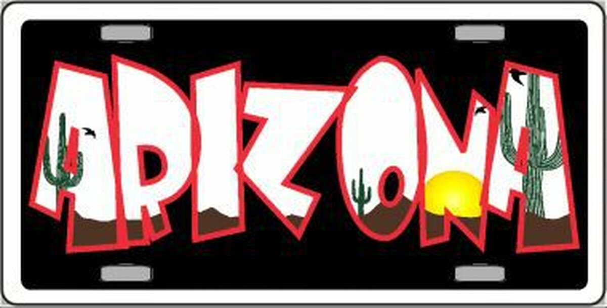 Arizona Black Metal License Plate