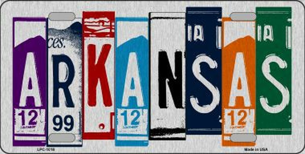 Arkansas Cut Letter Metal Novelty License Plate