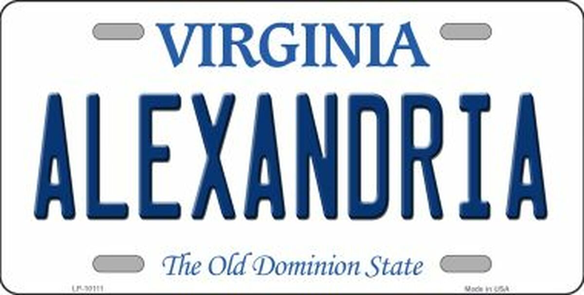 Alexandria Virginia Novelty Metal License Plate Tag