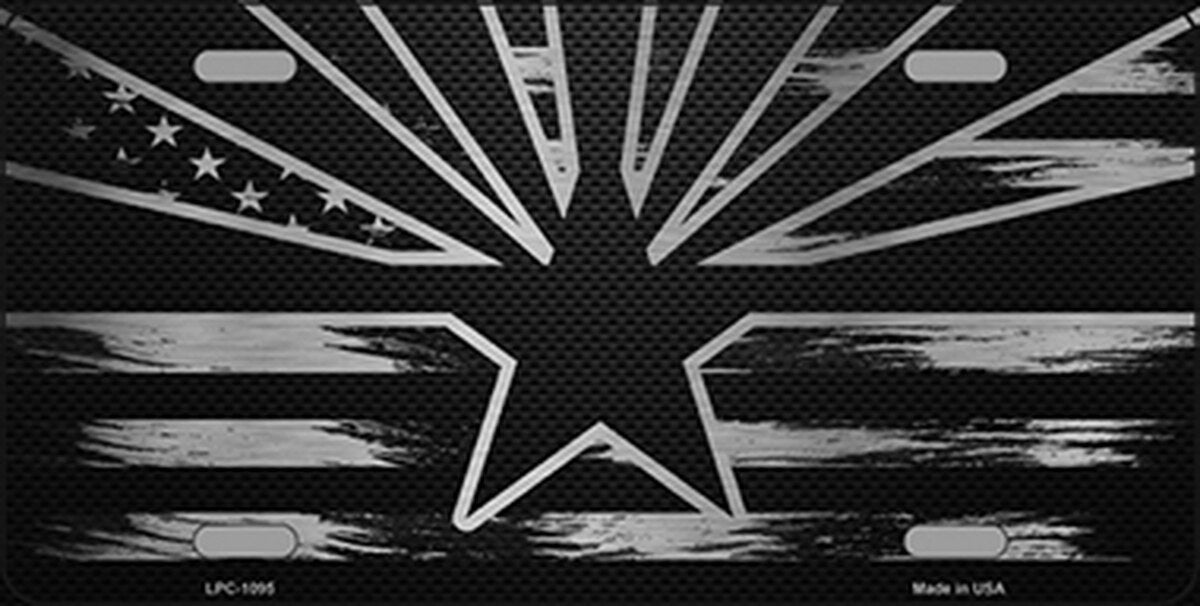 Arizona Carbon Fiber Brushed Aluminum Novelty Metal License Plate