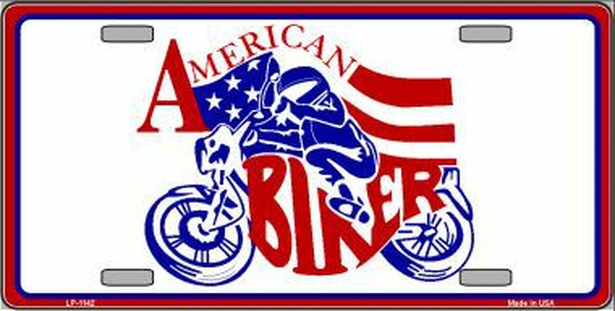 America Biker License Plate